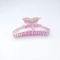 Pink pearlescent starfish shark clip with white rhinestones and acetic acid finish - Pink Purple Starfish Rhinestone Shark Clip