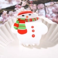 Cute acrylic Christmas snowman hair claw clip with red hat and green scarf for women - Snowman Style (5cm)