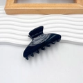 Pince à cheveux minimaliste en acrylique noir avec finition brillante et design - 8.5cm / Noir