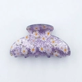 Purple translucent daisy hair claw clip with silver glitter finish for long hair - 8cm / Purple Daisy Flower