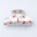 Pince à cheveux chic en acrylique avec motif goutte d'eau orange sur base nacrée - Style Imprimé Abstrait Orange