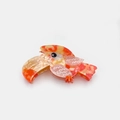 Pinza per capelli in acetato con design a tucano e venature marmo arancio e gialle - Arancione 11.4cm