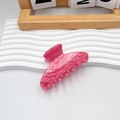 Pink marble pattern medium hair claw clip made of glossy acetate for thick hair - Water Ripple-Dark Pink / 8.5cm