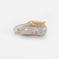 Pince à cheveux crevette en acétate avec tranche de citron et strass brillants - 9cm / Crevette Citron Grise