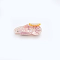 Pince à cheveux crabe en acétate rose avec strass et décor de tranche d'orange - 9cm / Crevette Citron Rose