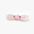 Rosafarbene Kamelie Essigsäure-Haarspange mit Glitzer-Finish und Sanshin-Herz - Rosa