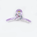 Pince à cheveux en acrylique violet avec parapluie miniature et motifs de bambou d'Asie - Style Parapluie en Papier Huilé (11cm)