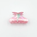 Haarklammer in Rosa mit Marmormuster Seestern-Dekor und Acryl-Fisch-Print Motiv - Rosa 7.8cm