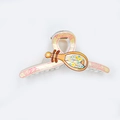 Pince à cheveux élégante en acrylique blanc avec nuages roses et luth pipa décoratif - Style Pipa (11cm)