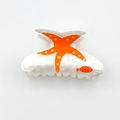 Haarklammer in Perlweiß mit Seestern- und Fisch-Print für maritimen Style - White 7.8cm