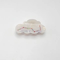 Pinza per capelli a nuvola iridescente con strass colorati in finitura acetato - Bianco Sirena Grande Carro 8.5cm