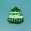 Molla per capelli a forma di albero di Natale verde scintillante con viso carino e glitter - Albero di Natale (4.5cm)