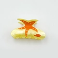 Haarklammer aus Acryl mit Seestern- und Fischmuster in perlmuttfarbenem Hellgelb - Yellow 7.8cm