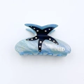 Blauer Haarklammer mit Seestern und Goldglitzer im Meeresstil für halbe Hochsteckfrisuren - Blue 7.8cm