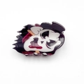 Pinza per capelli Ghostface in acrilico con glitter nero bianco rosso per festa Halloween - Maschera Hannya