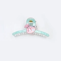 Mint green cloud acrylic hair claw clip with pink fortune bag and white tassel - Sachet Style (11cm)