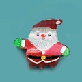 Molla per capelli a forma di Babbo Natale glitterato in rosso e bianco natalizio - Babbo Natale (5.5cm)