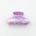 Large purple marble hair claw clip with sea shell and seaweed pattern prints - Purple 7.8cm