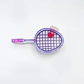 Süße lila Badmintonschläger-Haarklammer aus Acryl, sportliches Haar-Accessoire für Mädchen - Badmintonschläger