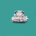 Weißer Weihnachts-Haarclip mit Rentiergeweih und Merry Christmas Aufschrift - Buchstaben Geweih 6cm