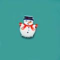 Pince à cheveux bonhomme de neige avec chapeau bleu et écharpe rouge pour l'hiver - Bonhomme de Neige (5cm)