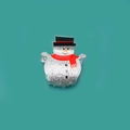 Pince à cheveux bonhomme de neige argenté pailleté avec écharpe rouge pour Noël festif - Bonhomme de Neige Paillettes 5cm