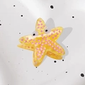 Cute yellow starfish hair claw clip with pink dots and googly eyes for women - Yellow 6.5cm