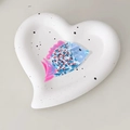 Pinza per capelli a forma di pesce in acetato marmorizzato blu con pinne rosa - Blu 9cm
