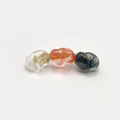 Irregular amber duckbill hair clip with transparent gold, coral, and smoke gray colors - 7.5cm / Pink Arc Amber