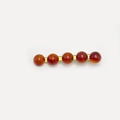 Retro amber bead barrette with five translucent brown spheres on a gold metal hair clip - 6.2cm / Brown