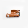 Pince à cheveux marron en forme d'alpaga en acrylique brillant pour cheveux épais - Mouton 8.6cm