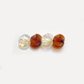Irregular amber and clear white beaded hair clip for women in a minimalist variant style - Brown Amber