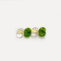 Sweet amber style hair clip with green and gold leaf resin beads in organic design - Green Amber