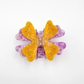 Vlinder haarklem in oranje en paars marmerontwerp met fonkelende strass steentjes - 10.7CM / Geelgroen