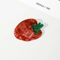 Creative strawberry cellulose acetate hair claw clip with vibrant red marble texture - Chili