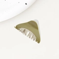 Minimalist two-tone hair claw clip in olive green and cream white for elegant styling - Green / 9cm