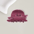 Cute dark purple octopus hair claw clip with cartoon expression in resin material - Octopus 9.2cm