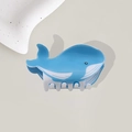 Cute sky blue whale shaped hair claw clip made of glossy resin for girls hair accessories - Whale 9.2cm