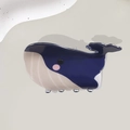 Cute whale-shaped dark blue and beige hair claw clip with glossy finish - 8.4cm / Whale (DZ0173)