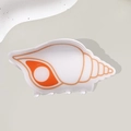 Cute white and orange seashell hair claw clip made of translucent acetate material - 8.4cm / Shell (DZ0173)