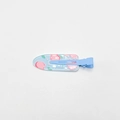 Cute light blue hair clip with peach pattern in transparent resin finish - Spring Peach