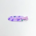 Glitter purple duckbill hair clip with cute grape patterns and transparent acrylic finish - Purple Grape