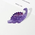 Chic purple dinosaur hair claw clip with marble texture and red dot accents for women - Purple