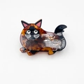 Chic tortoiseshell acetate hair claw clip in a cute cat design for women and girls - Leopard Cat Shape (DZ0154)