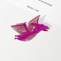 Cartoon pterodactyl hair claw clip in vibrant translucent pink acetate finish - Pink 8cm