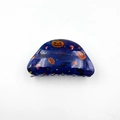 Dunkelblauer Halloween Haarklammer aus Acryl mit Kürbis- und Fledermausmustern - Halbkreis Blau 8.3cm