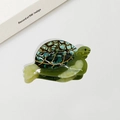 Pinza para el pelo de tortuga en acetato verde y azul con textura de concha mujer - Tortuga Burbuja Verde 9CM