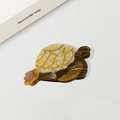 Pinza de pelo de tortuga marrón con textura de acetato marmoleado crema mujer - Tortuga Coco Amarilla 9CM
