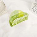 Elegant marble green and yellow acetate hair claw clip on a stylish French background - 8.2cm / Light Green