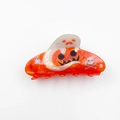 Orange Halloween acrylic hair claw featuring pumpkins, ghosts and Happy Halloween text - Ghost Pumpkin 8cm